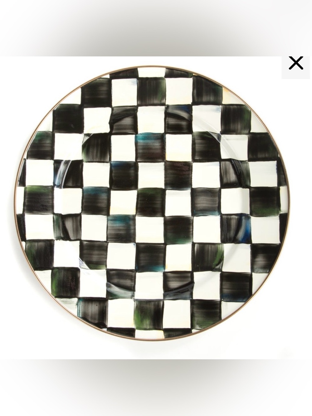 MACKENZIE-CHILDS | Enamel Courtly Check Round Charger Plate 12